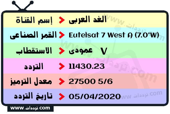 تردد قناة الغد العربي على القمر يوتلسات 7 غرب أ 2026