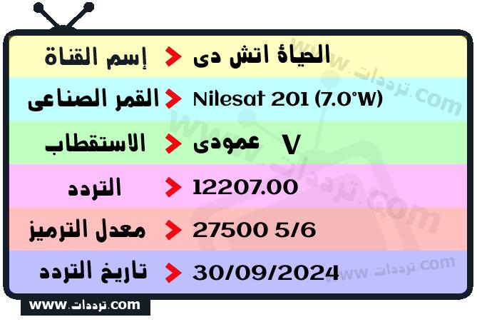 تردد قناة الحياة اتش دي على القمر نايل سات 201 7 غرب 2026