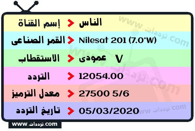تردد قناة الناس على القمر نايل سات 201 7 غرب 2026