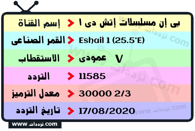 تردد قناة بي إن مسلسلات إتش دي 1 على القمر سهيل سات 1 25.5 شرق 2025