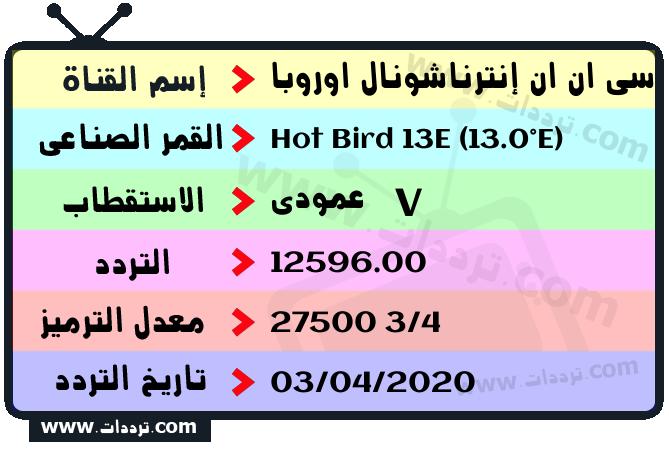 تردد قناة سي ان ان إنترناشونال اوروبا على القمر هوت بيرد 13 شرق 2026