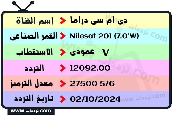 تردد قناة دي ام سي دراما على القمر نايل سات 201 7 غرب 2025