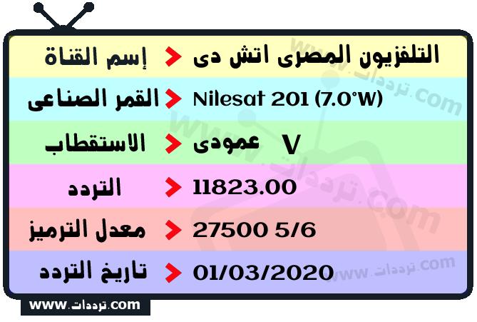 تردد قناة التلفزيون المصري اتش دي على القمر نايل سات 201 7 غرب 2026