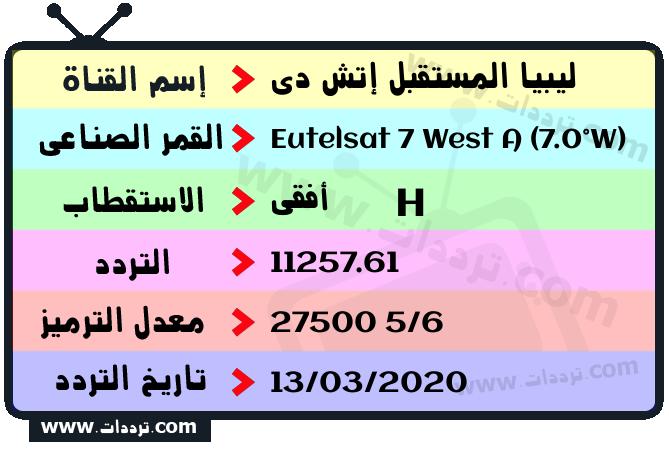 تردد قناة ليبيا المستقبل إتش دي على القمر يوتلسات 7 غرب أ 2026