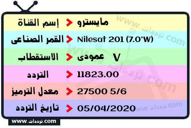 تردد قناة مايسترو على القمر نايل سات 201 7 غرب 2026
