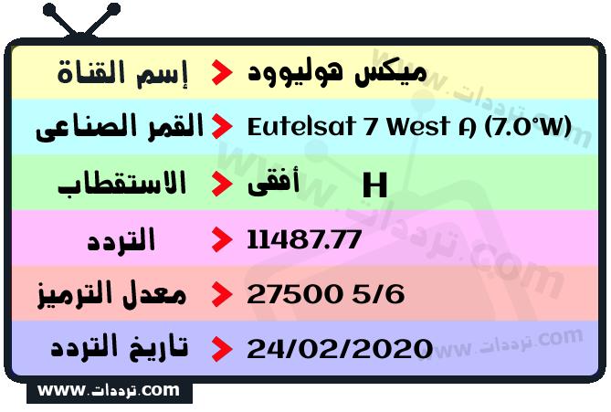تردد قناة ميكس هوليوود على القمر يوتلسات 7 غرب أ 2026
