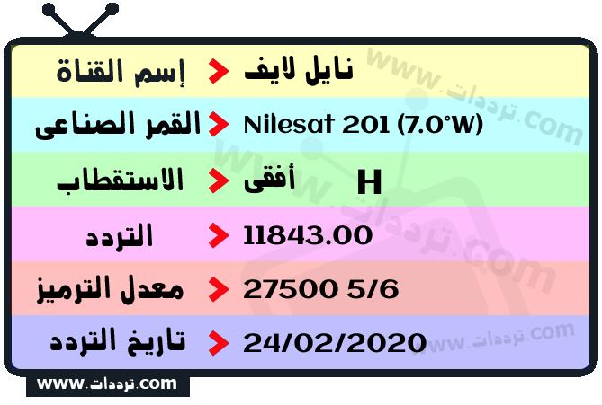 تردد قناة نايل لايف على القمر نايل سات 201 7 غرب 2026