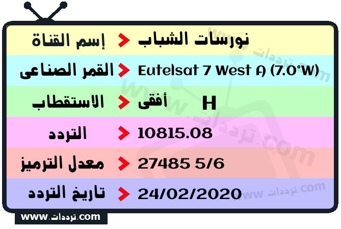 تردد قناة نورسات الشباب على القمر يوتلسات 7 غرب أ 2026