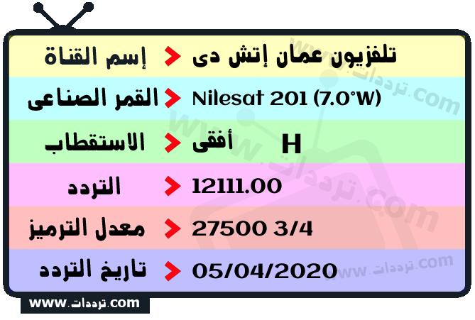 تردد قناة تلفزيون عمان إتش دي على القمر نايل سات 201 7 غرب 2026