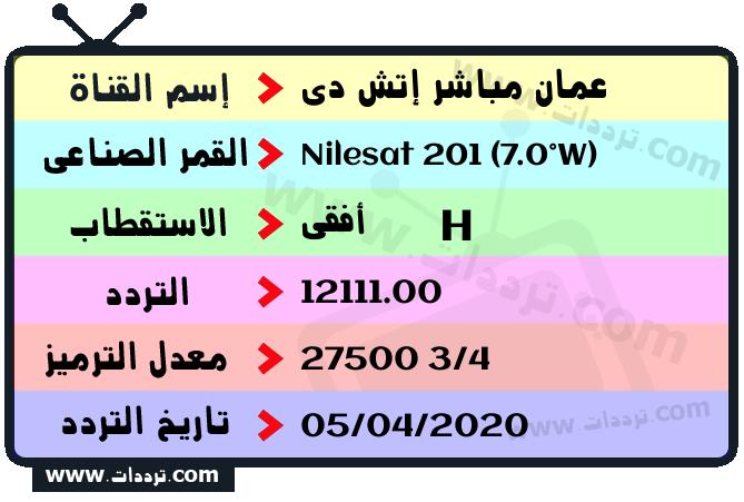 تردد قناة عمان مباشر إتش دي على القمر نايل سات 201 7 غرب 2026