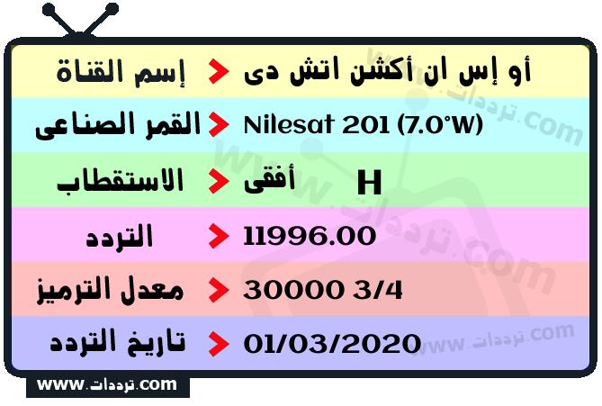 تردد قناة أو إس ان أكشن اتش دي على القمر نايل سات 201 7 غرب 2026