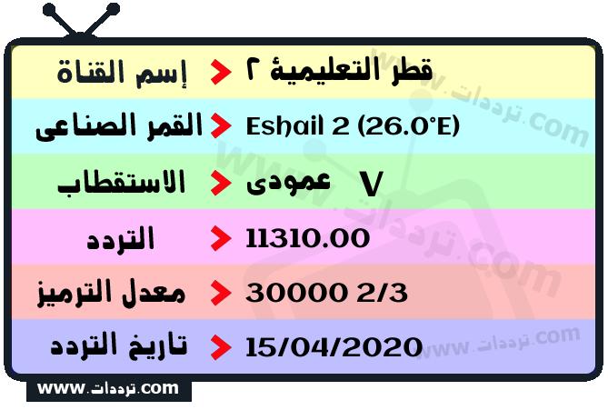 تردد قناة قطر التعليمية 2 على القمر سهيل سات 2 26 شرق 2025