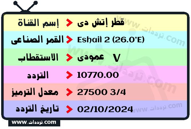 تردد قناة قطر إتش دي على القمر سهيل سات 2 26 شرق 2025