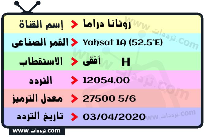 تردد قناة روتانا دراما على القمر ياه سات 1 52.5 شرقا 2026