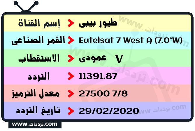 تردد قناة طيور بيبي على القمر يوتلسات 7 غرب أ 2026